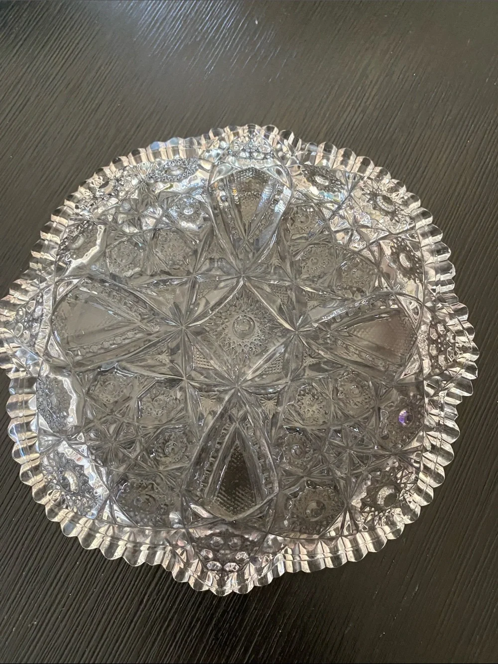 American Brilliant Period (ABP) clear glass dish